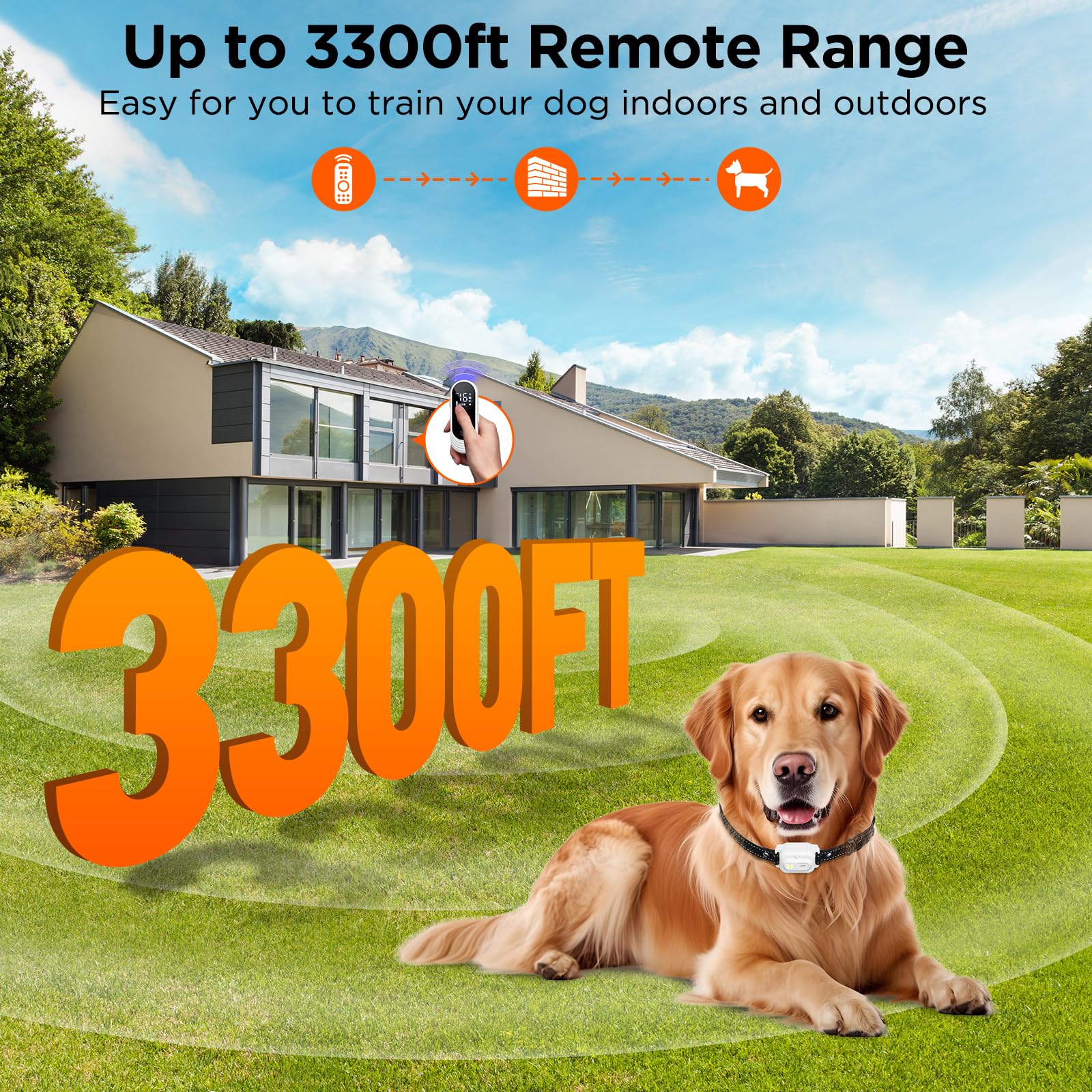 CIUZL dog shock collar light mode for nighttime visibility during walks.