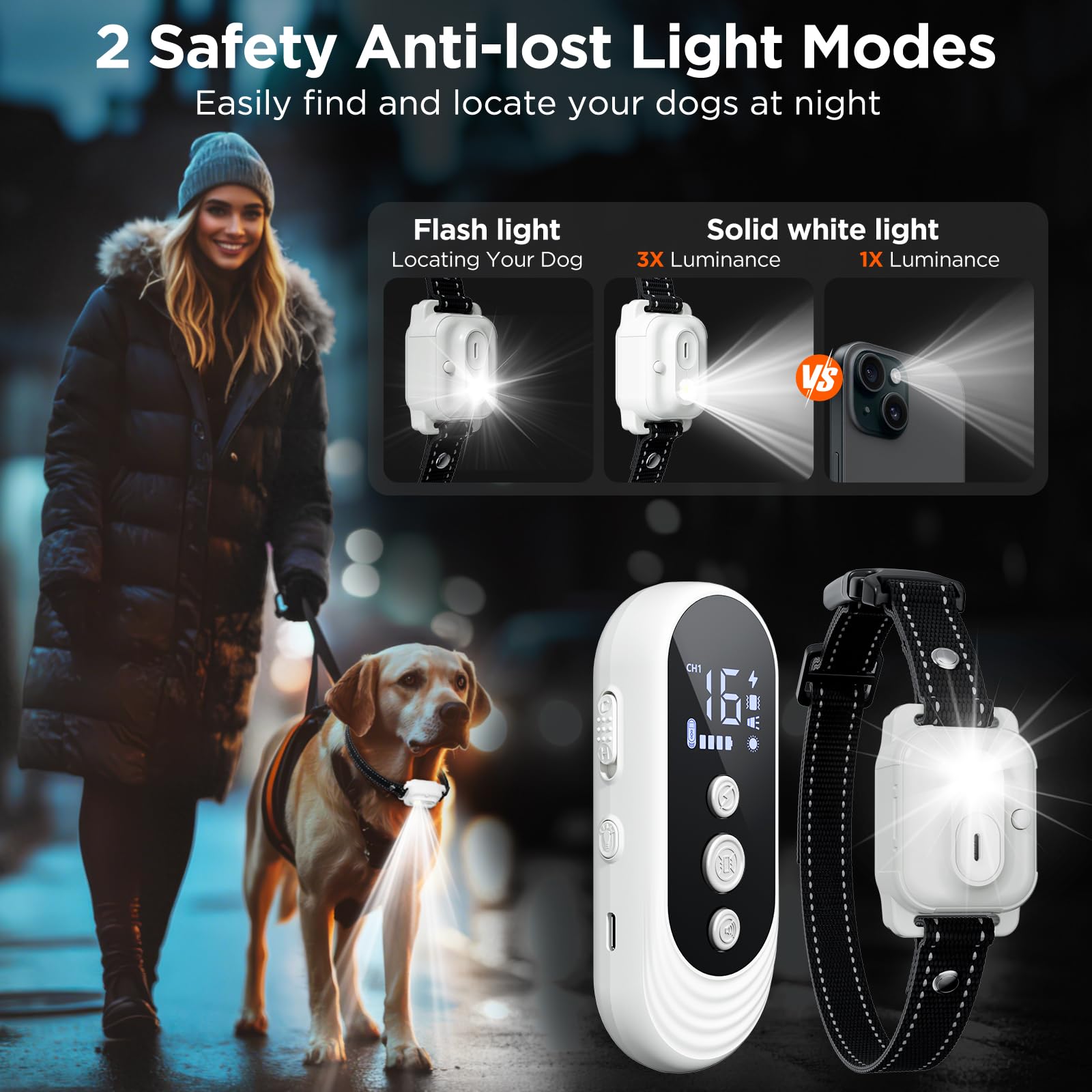 CIUZL dog shock collar nylon band fits small to large dogs comfortably.