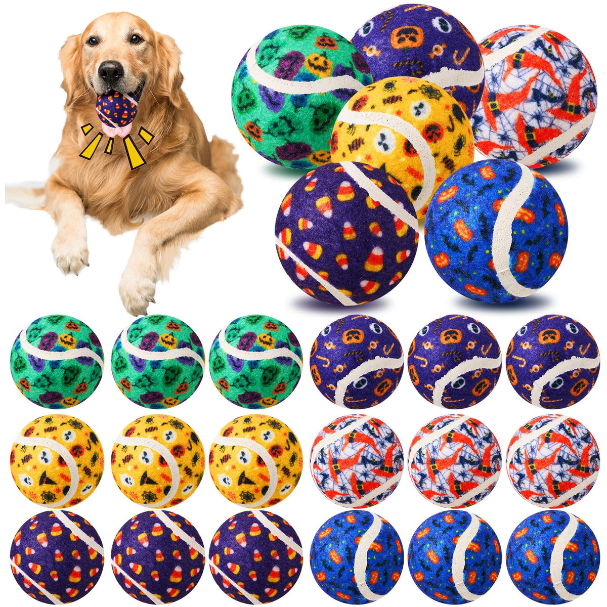Civaner Halloween 2.5-inch squeaky ball dog toy for active fetch and play
