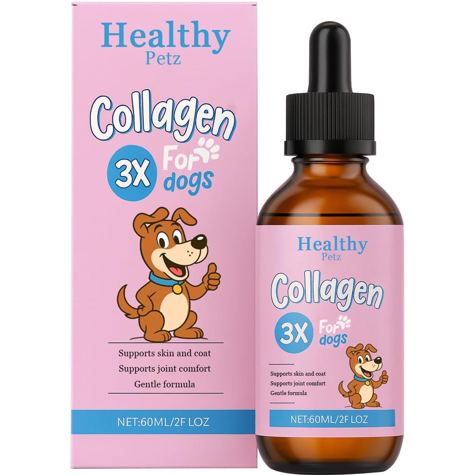 CIVGICY Healthy Petz bottle pour shows easy dosing for daily collagen support