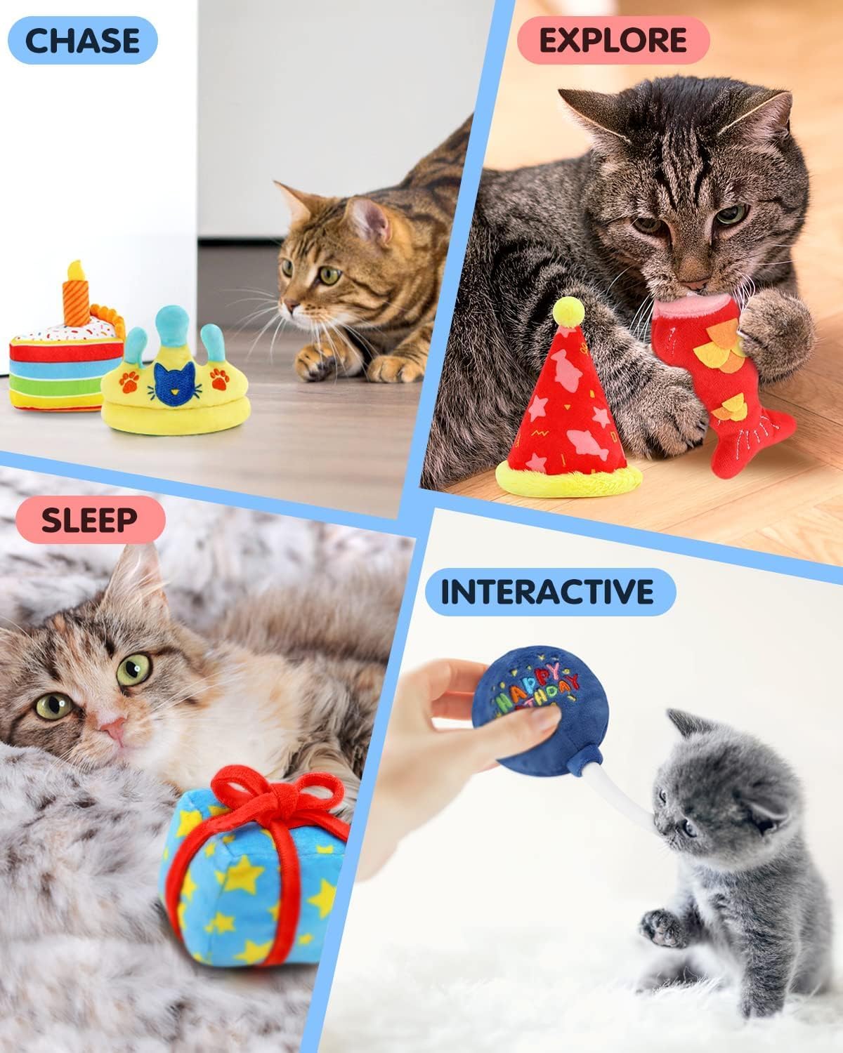 CiyvoLyeen birthday balloon toy—bright, chew-safe interactive fun to spark pouncing and play.