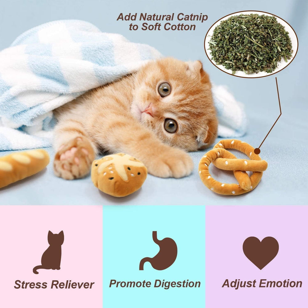 CiyvoLyeen bread croissant toy delights with catnip scent for play