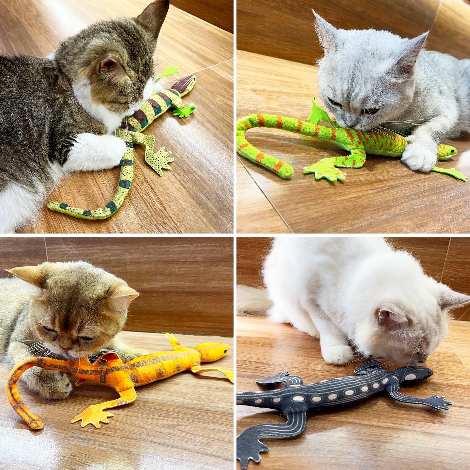 CiyvoLyeen lizard catnip toy orange plush promotes solo play and shared fun with owner.