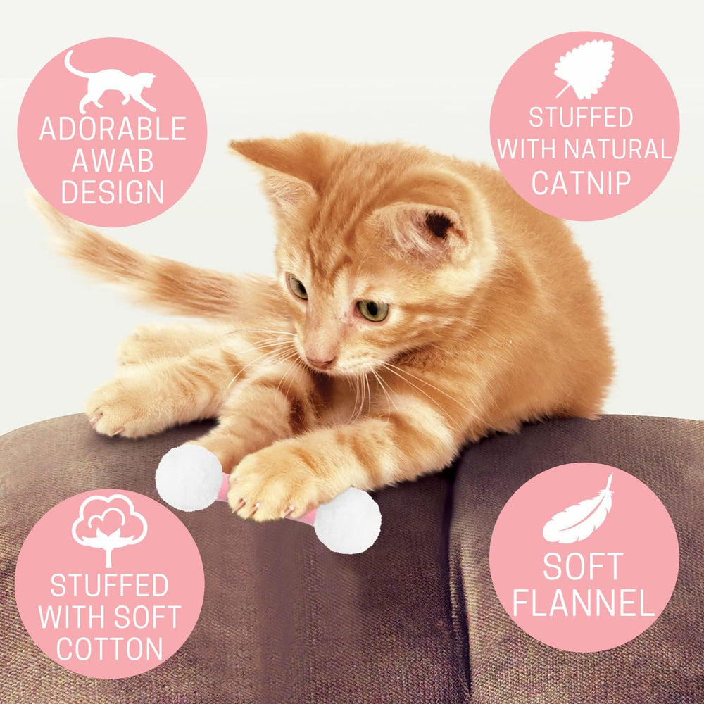 CiyvoLyeen Swabs Catnip Toy kitty play image highlights soft plush texture ideal for kicking.