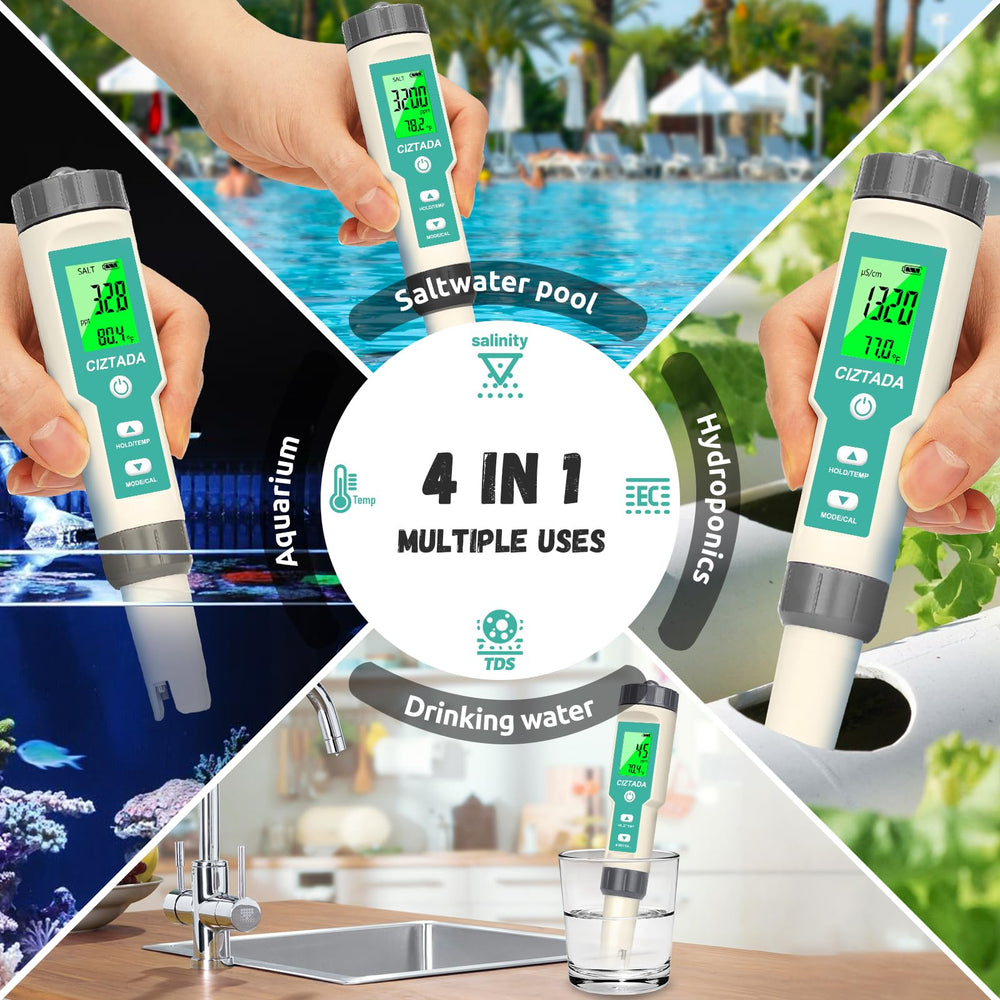CIZTADA salinity tester backlit LCD enables night checks.