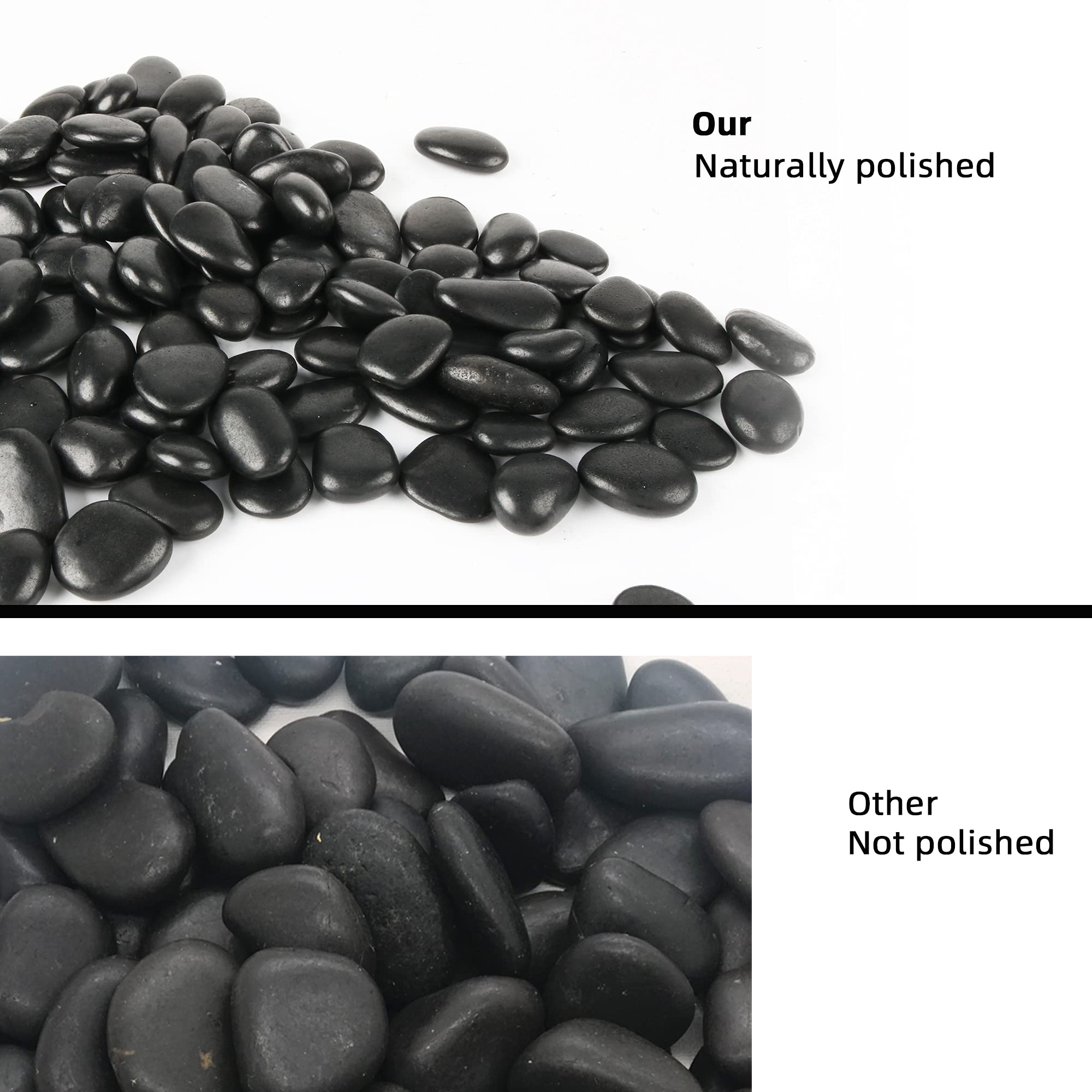CJGQ black pebbles for aquarium tank create clean liner and easy maintenance.