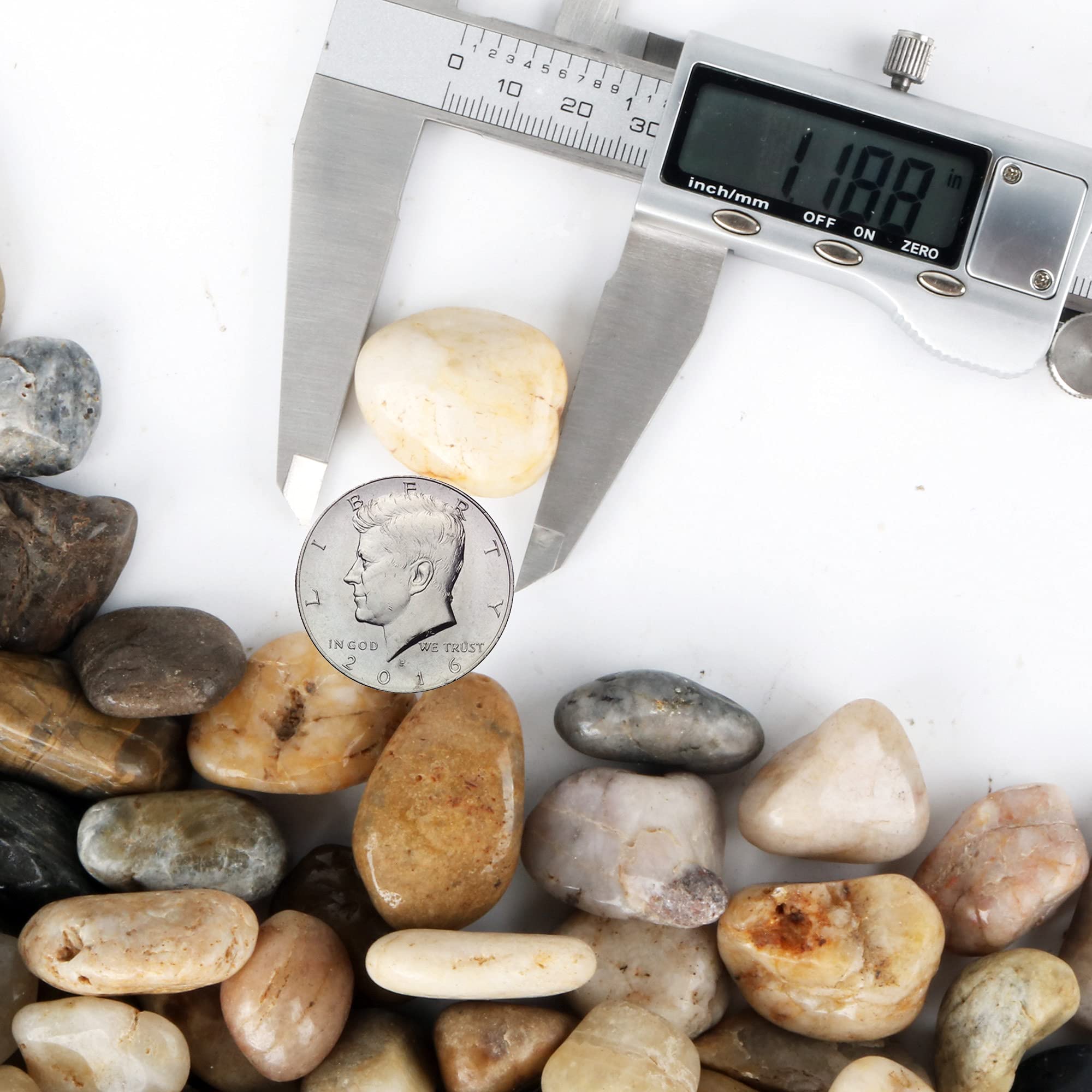CJGQ polished pebbles for succulents and aquarium, adds natural color and texture.