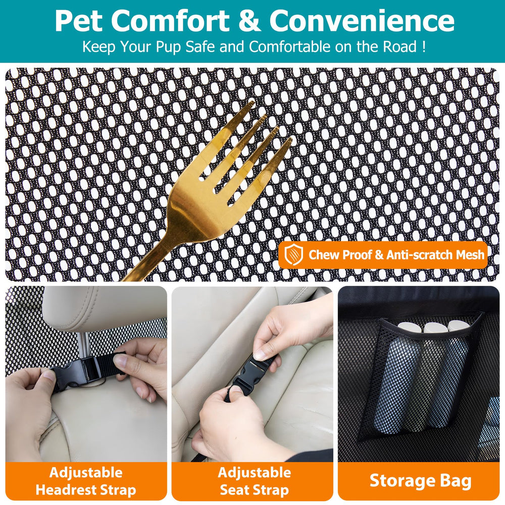 CJYMMFAN dog barrier cargo-area-guard protects items in trunk and back cargo.