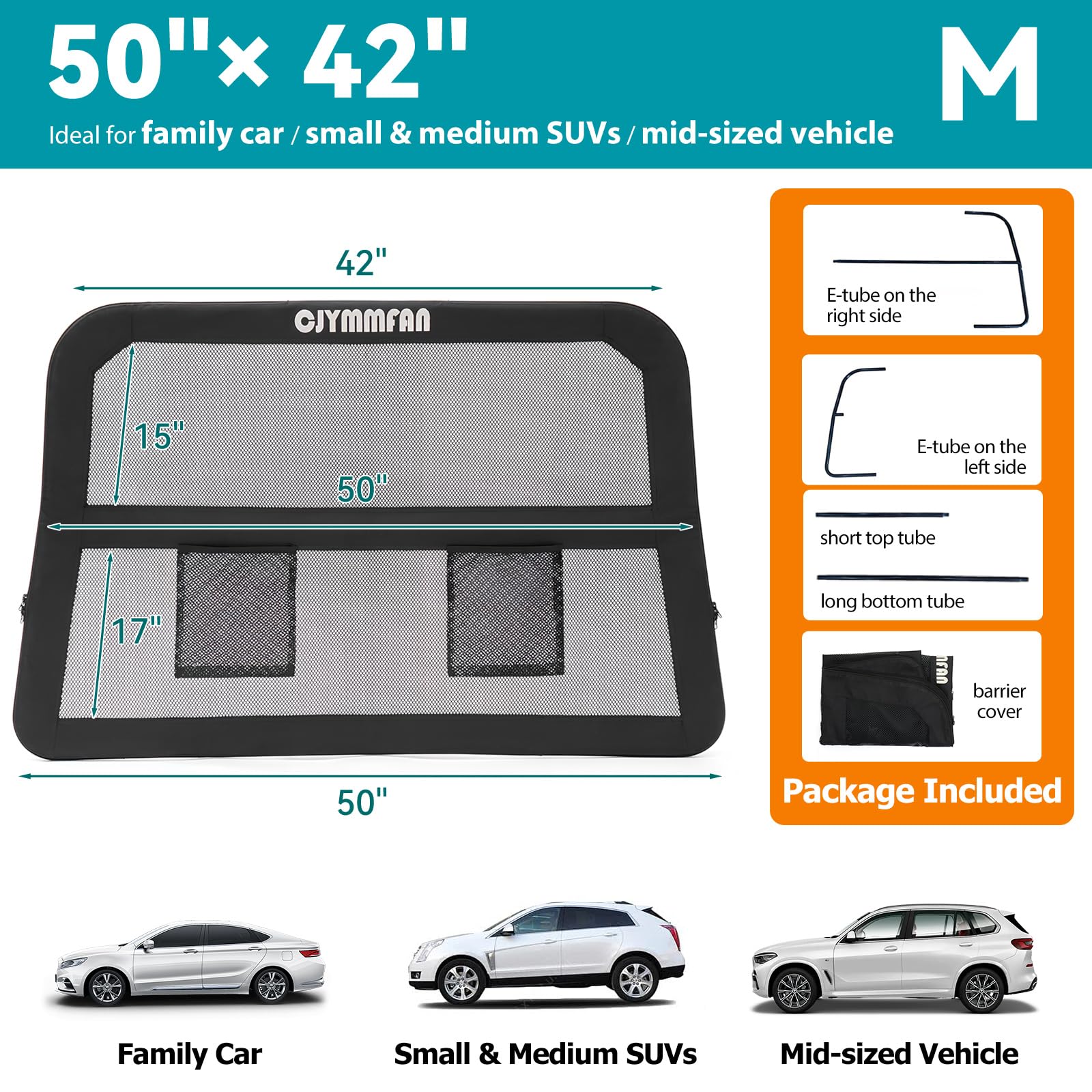 CJYMMFAN dog barrier multi-pet-road-trip companion for families with several dogs.
