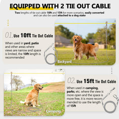 CJYMMFAN dog runner trolley 15ft cable expands roaming space for larger yards and adventurous trails.