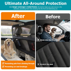 CJYMMFAN dog barrier steel frame adds sturdy security for energetic dogs during travel.