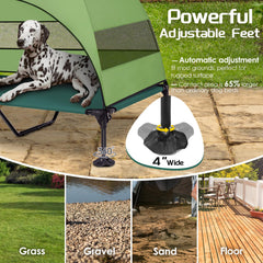 CJYMMFAN elevated dog bed with anti-slip feet ensures solid grip on rugged terrain.
