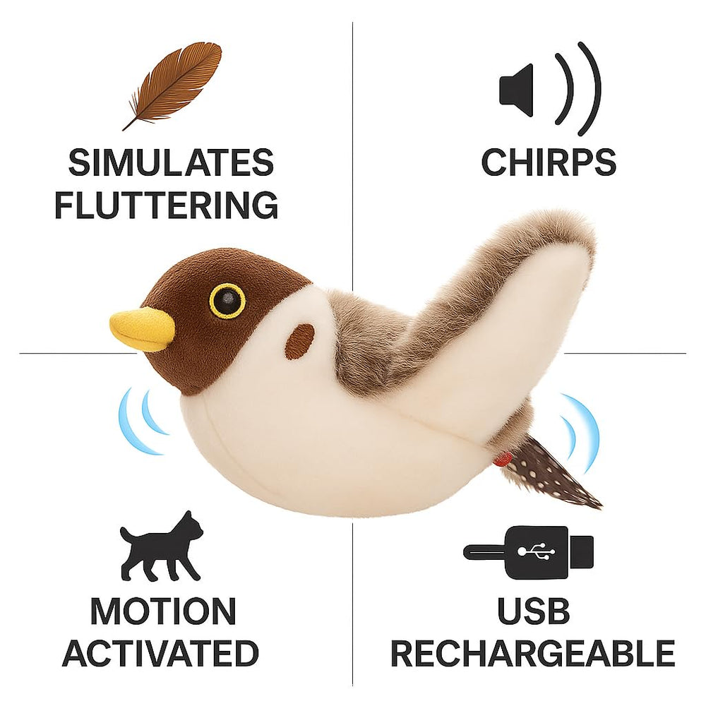 CKFPS lifelike bird movement cat toy sparks curiosity during play.