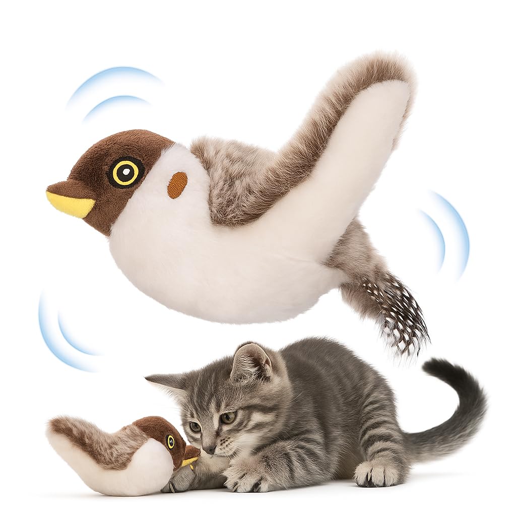 CKFPS flappy bird cat toy with wing flap action for indoor play.