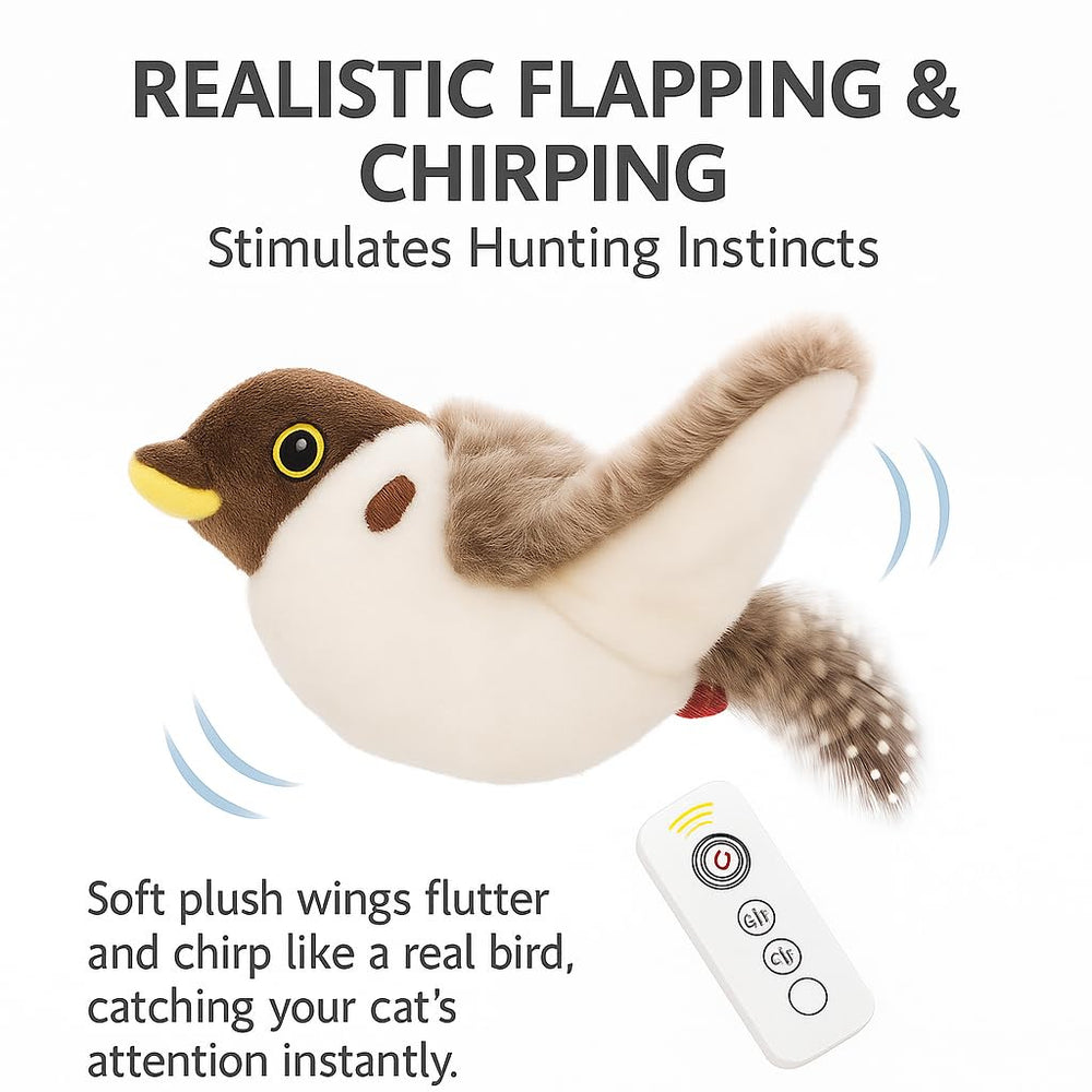 CKFPS Flying Bird Cat Toy chirping sound adds realism to chase-and-pounce playtime.