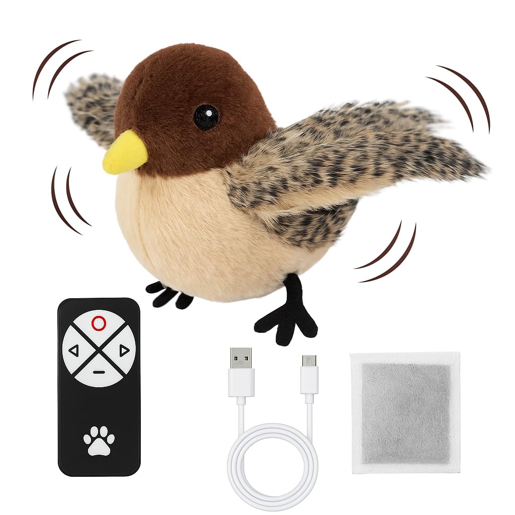 CKFPS Flying Bird Cat Toy with flappy wings engages indoor cats in interactive play.