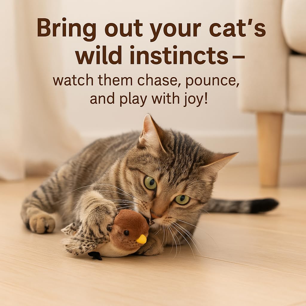 CKFPS Flying Bird Cat Toy soft plush shell is easy to clean and durable.