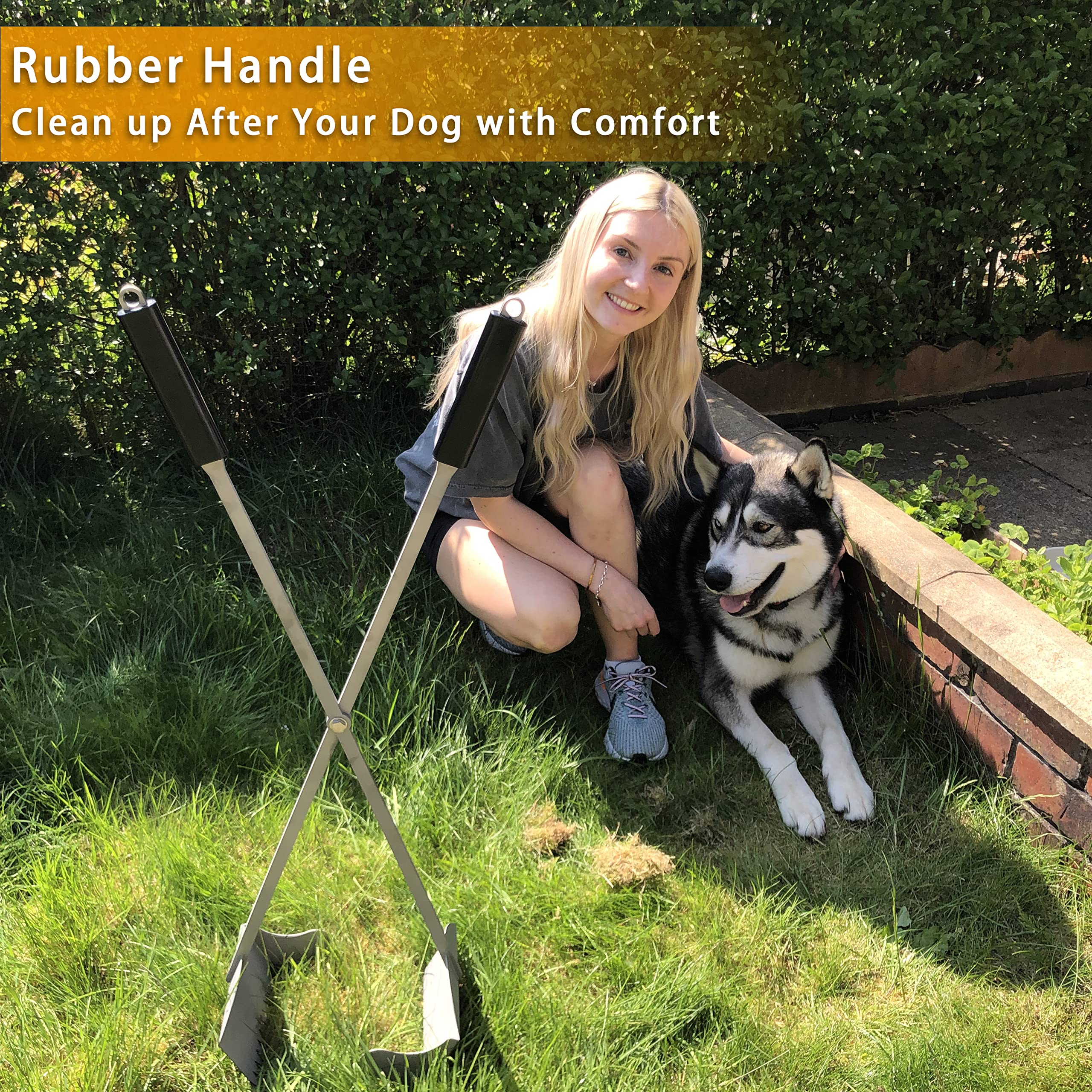 CKLT easy-to-clean stainless steel pooper scooper can rinse under faucet.