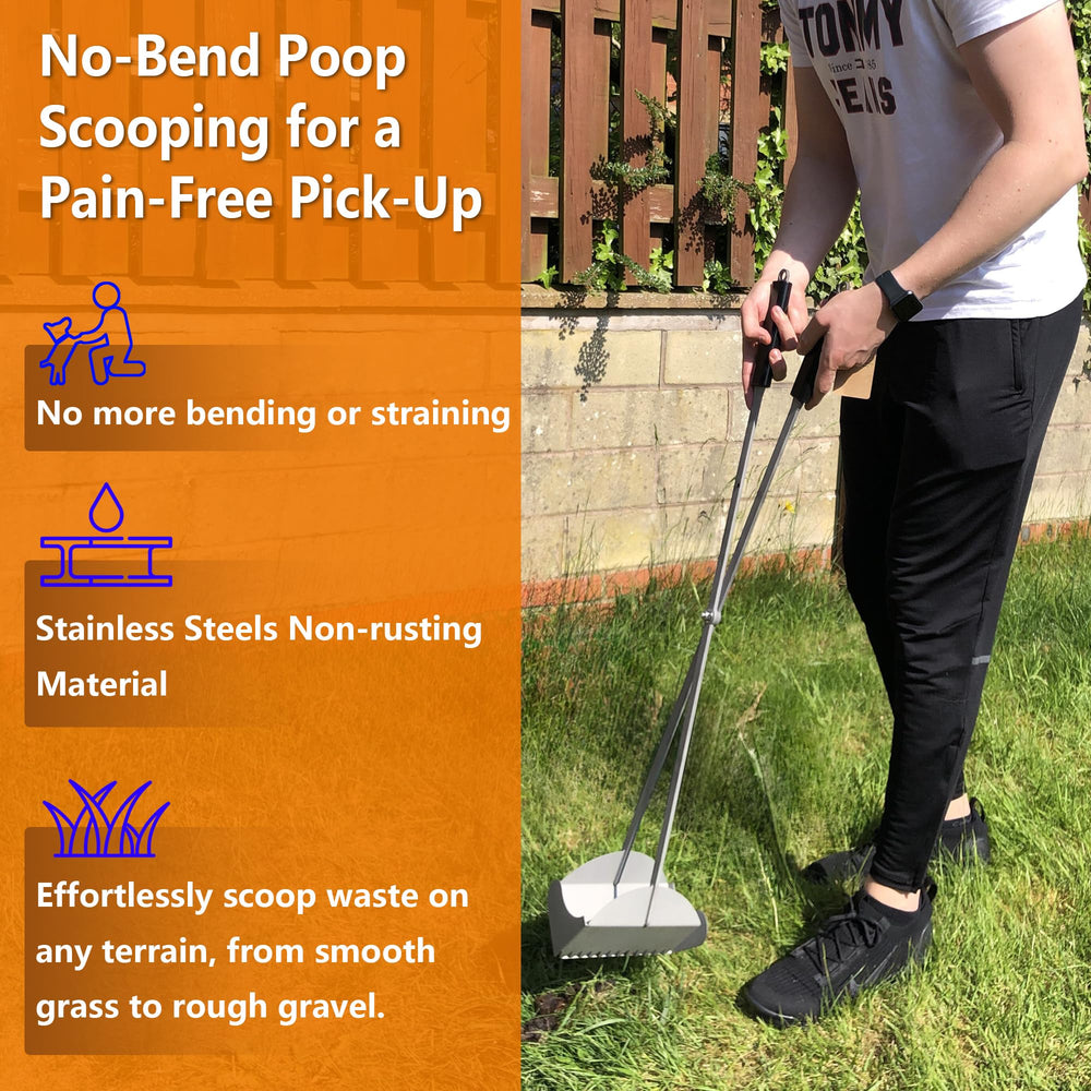CKLT stainless steel pooper scooper ideal for large dogs' cleanup.