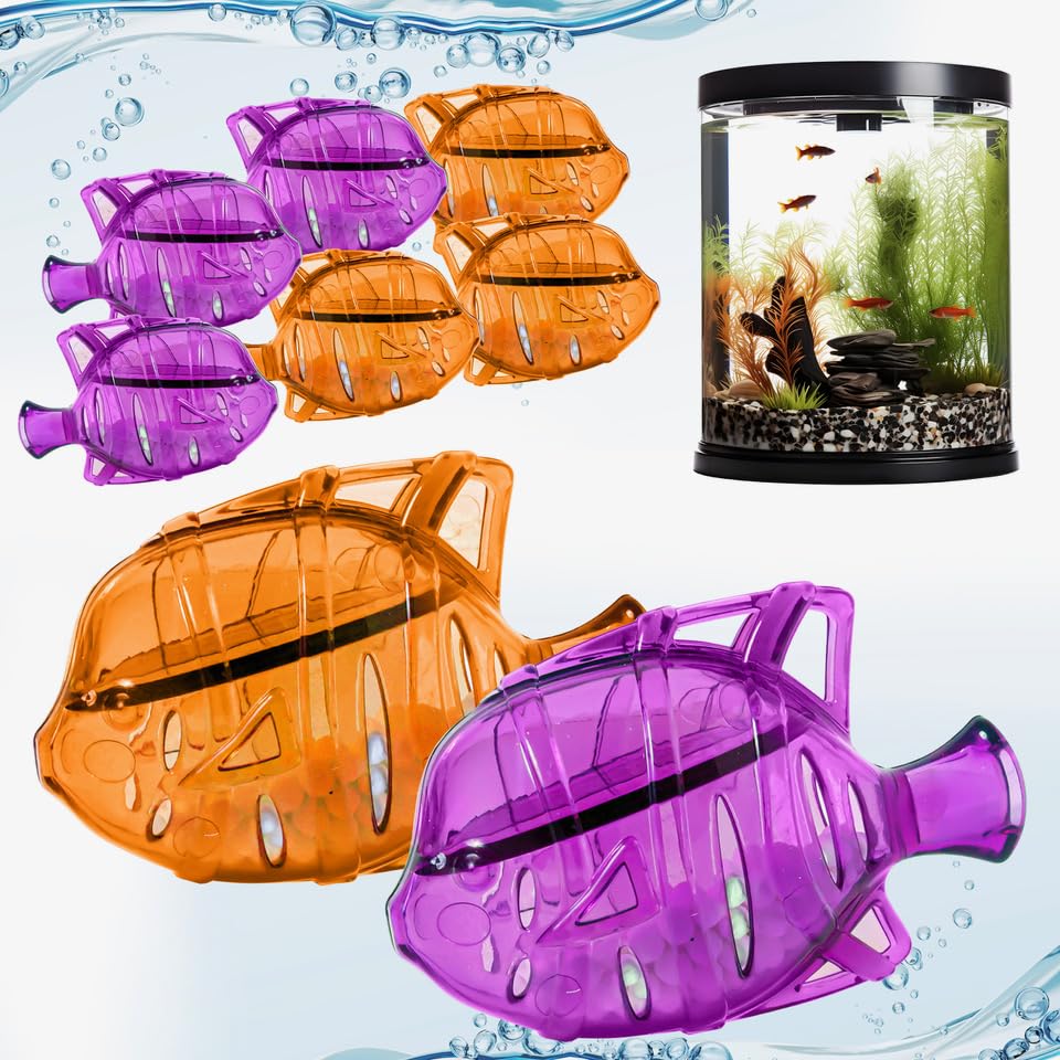 Clarence the Clarifier orange-purple bottle boosts tank clarity and ease of use.