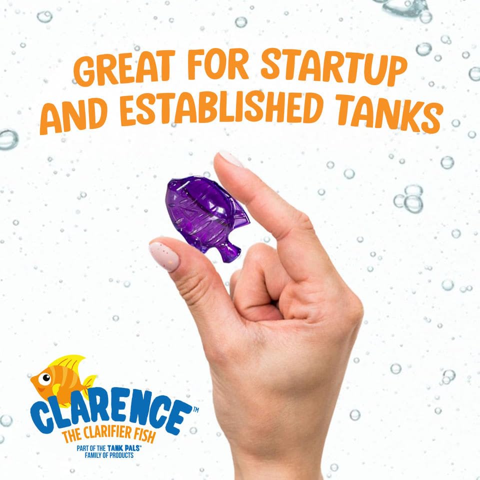 Clarence the Clarifier is safe for fish and plants, maintaining a harmonious ecosystem.
