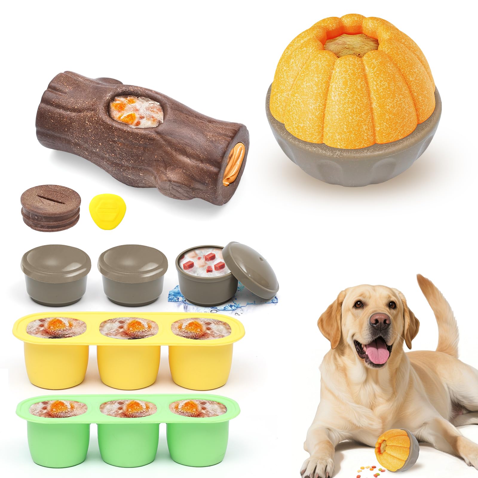 ClariVora durable dog puzzle toy with tree-stump design promotes interactive play and treat enrichment.