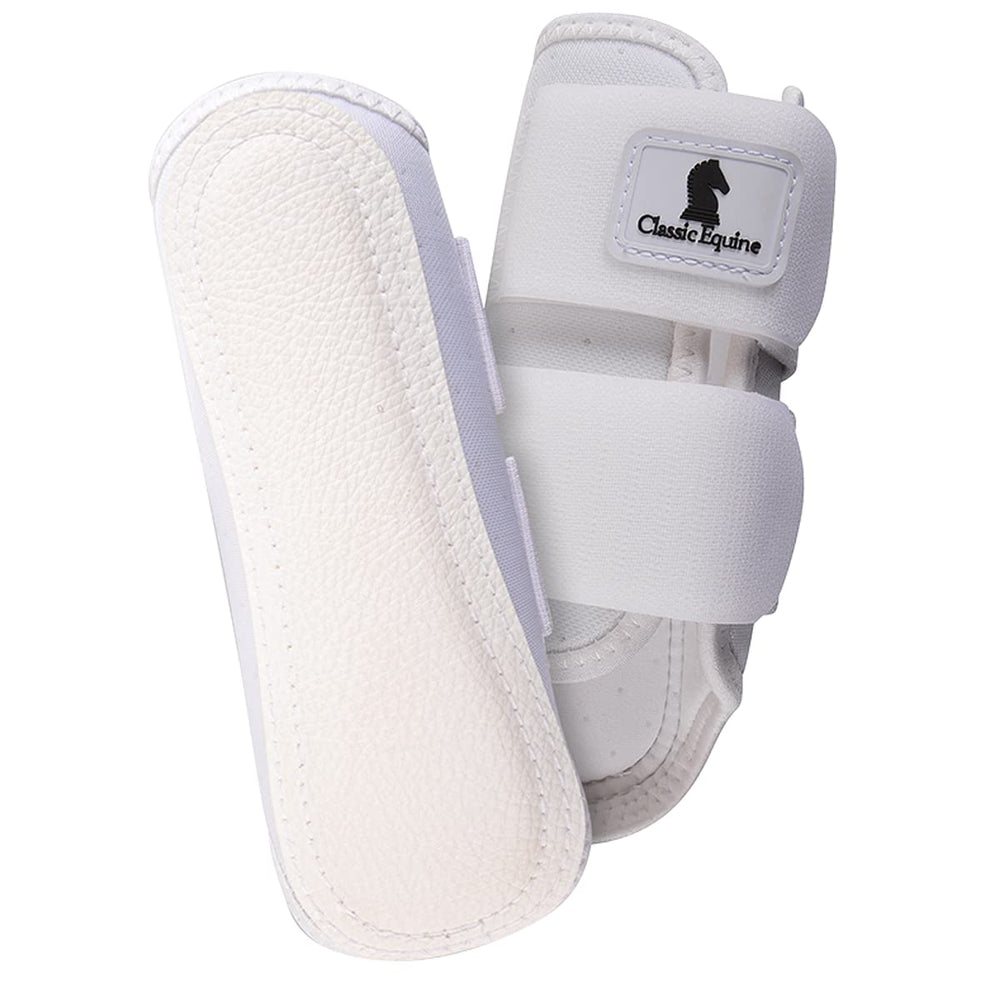 Classic Equine AirWave Front Splint Boots white front view showing protective leg protection for training