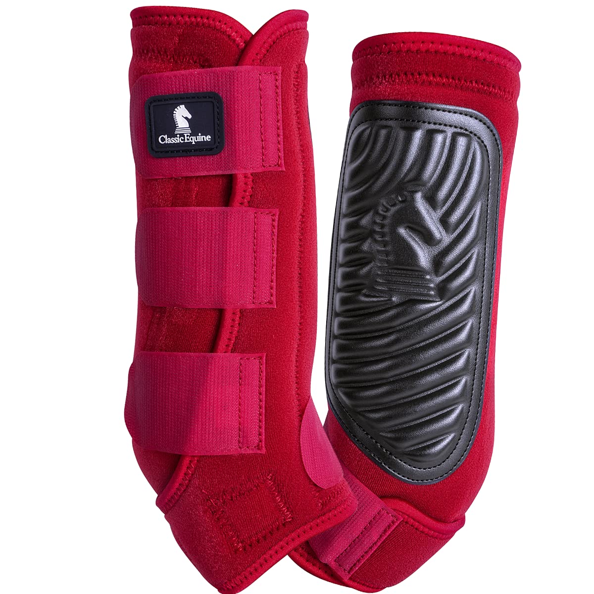 Classic Equine ClassicFit Rear Boot Crimson side view showing lower limb support