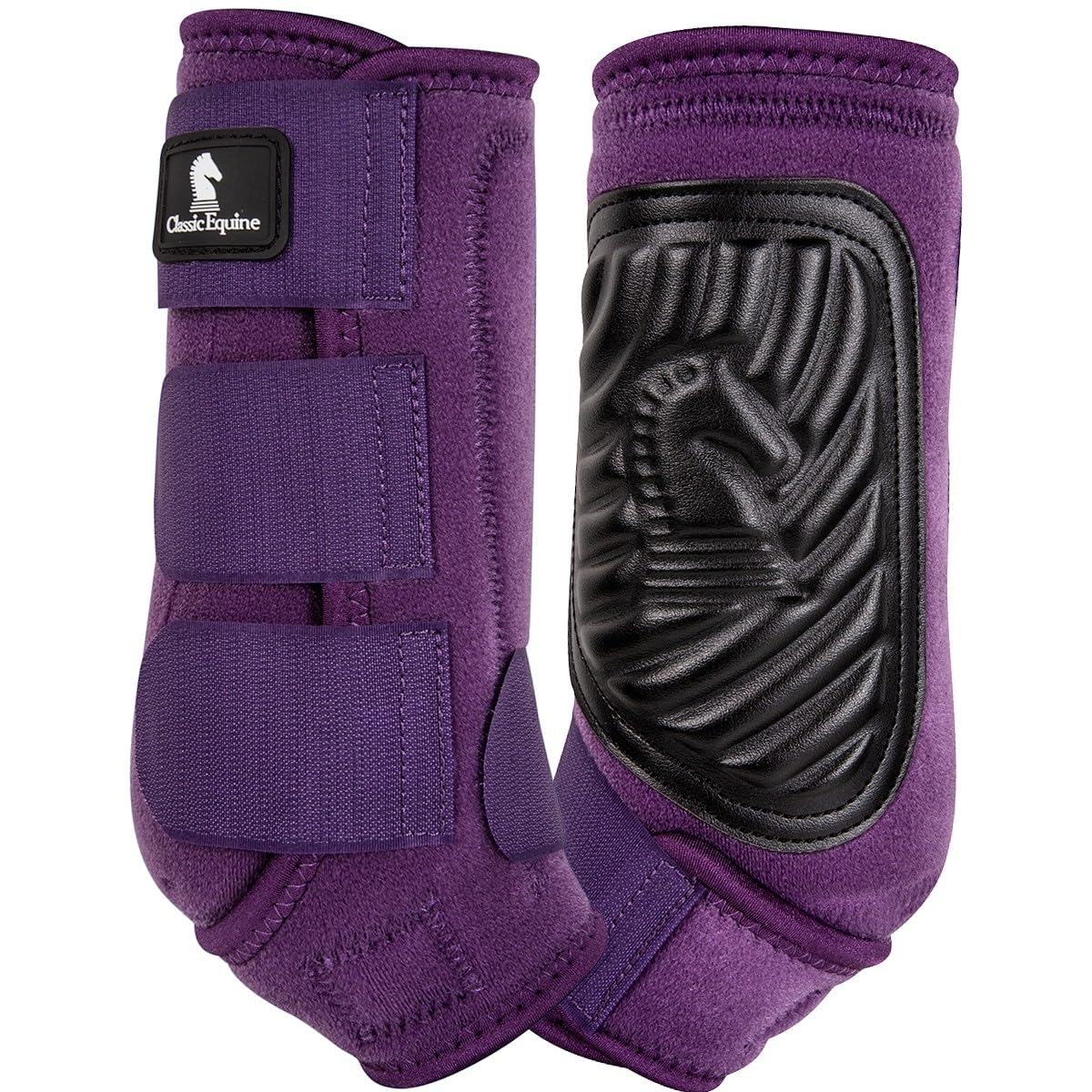 Classic Equine ClassicFit sling boot front eggplant large provides secure protection and quick-fit for training.