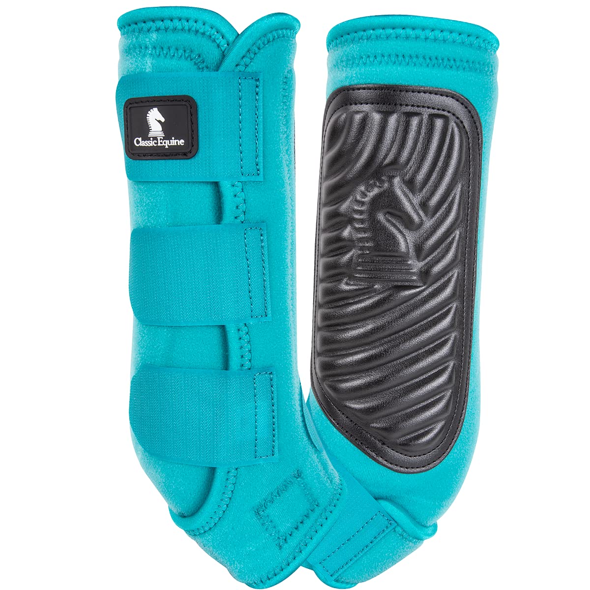 Classic Equine ClassicFit Sling Boots hind aqua provide protective support during training.