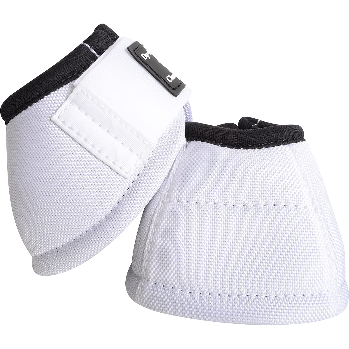 Classic Equine Dynohyde No Turn Bell Boot White front view offers durable protection.