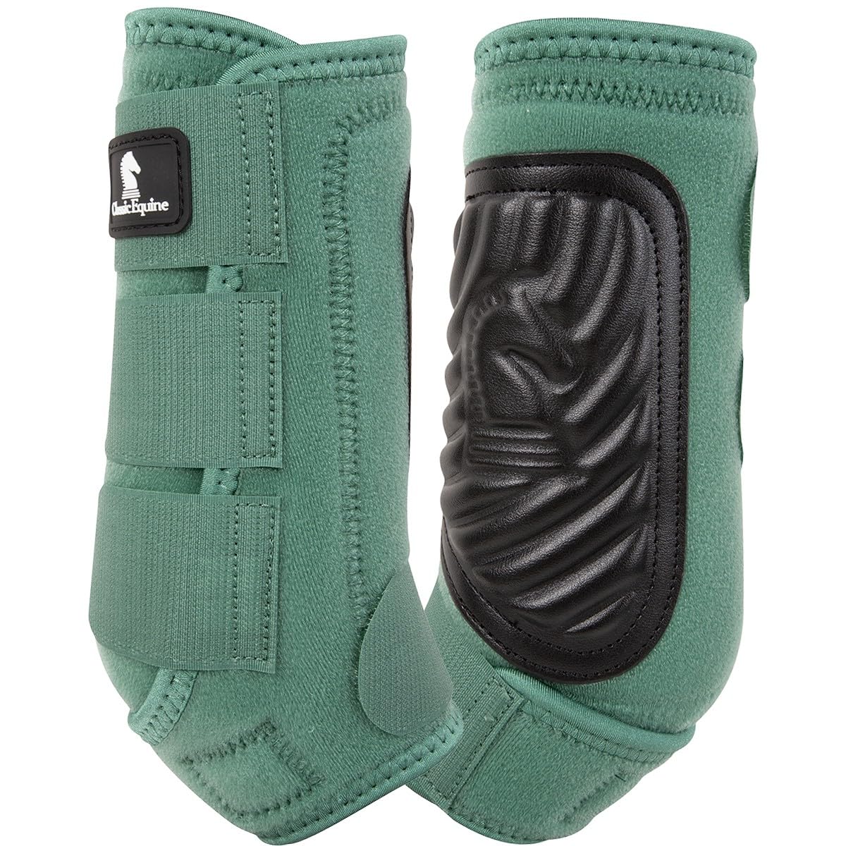 Classic Equine Fit Spruce Front Splint Boots front view for reliable front leg protection.