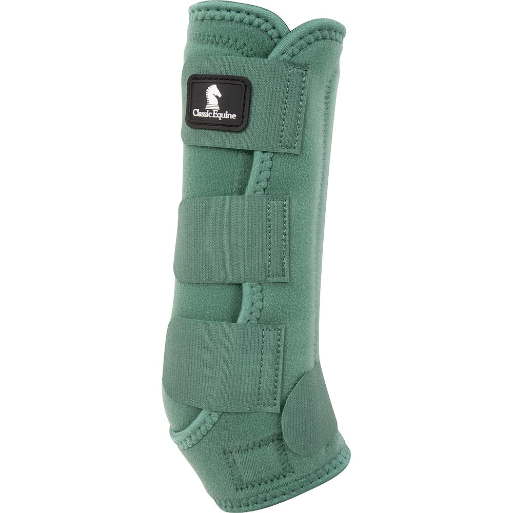Classic Equine Fit Spruce hind splint boot angled view shows suspension sling alignment.