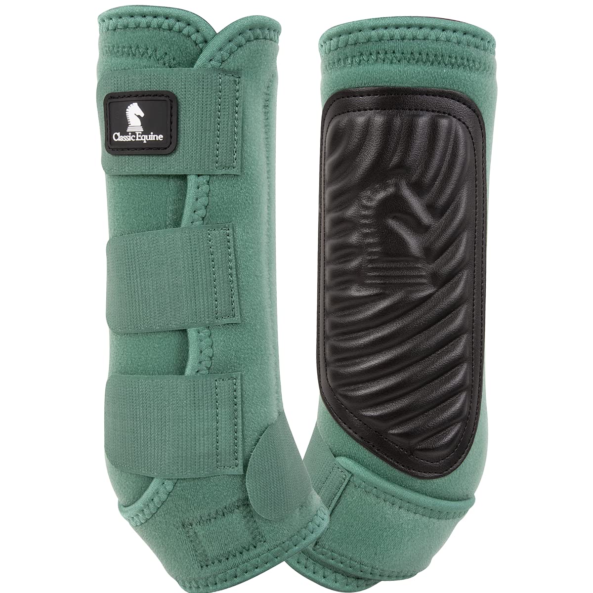 Classic Equine Fit Spruce hind splint boot outer view demonstrates durable protection.