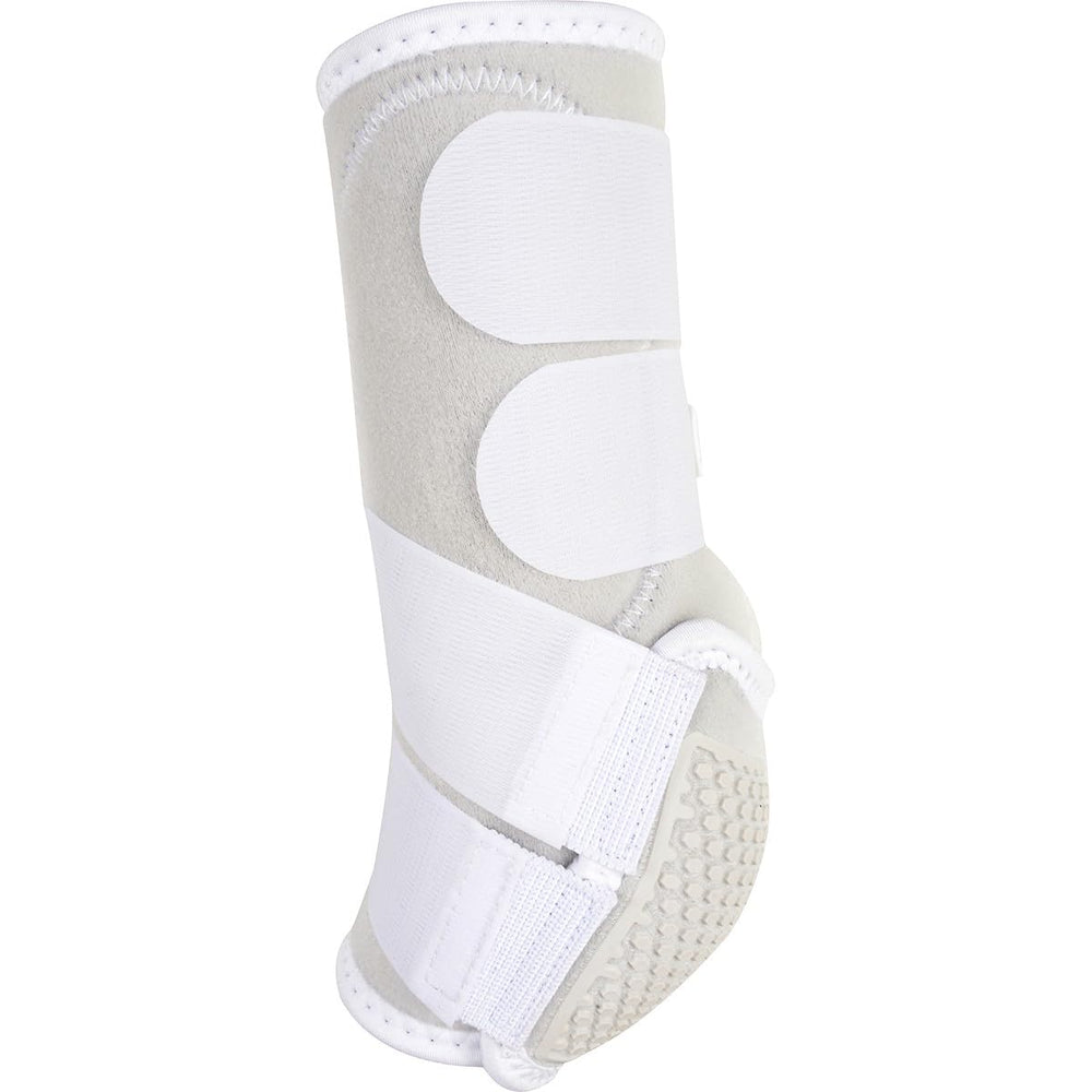 Classic Equine Flexion front boot action shot emphasizes speed-event protection for barrel racing