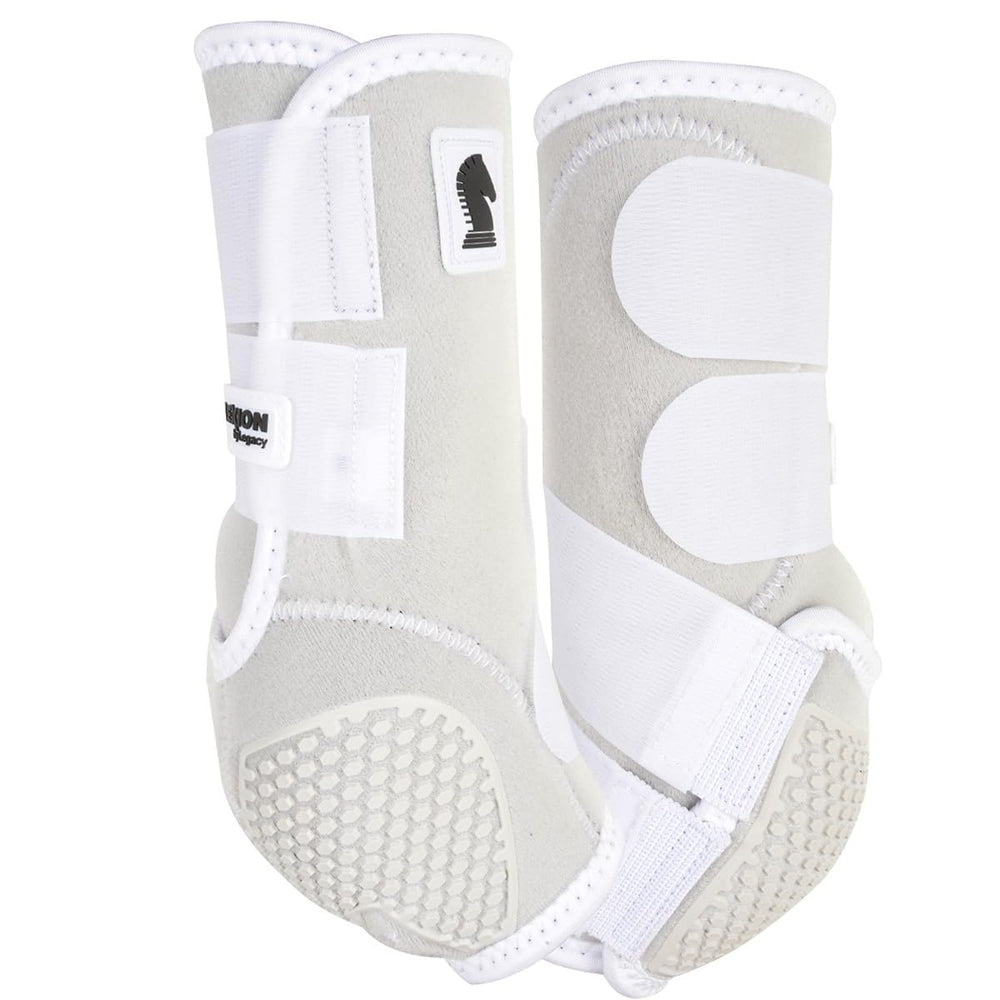 Classic Equine Flexion front boot white X-Large close-up showing cradle fetlock system for superior fetlock support