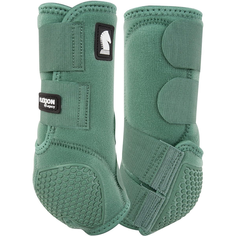 Classic Equine Flexion Front Boot Spruce Small provides secure fit and protection during speed events