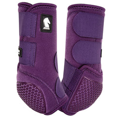 Classic Equine Flexion Hind Boots eggplant showing durable hook-and-loop closures for secure grip