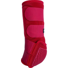 Classic Equine Flexion Hind Boots on horse illustrate protective gear during schooling.