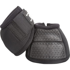 Classic Equine Flexion No-Turn Bell Boots L Black front view highlights contoured fit and secure closures.