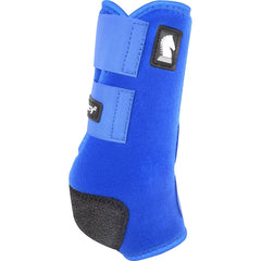 Classic Equine Legacy2 front boot blue with cradle fetlock protection for suspensory support.
