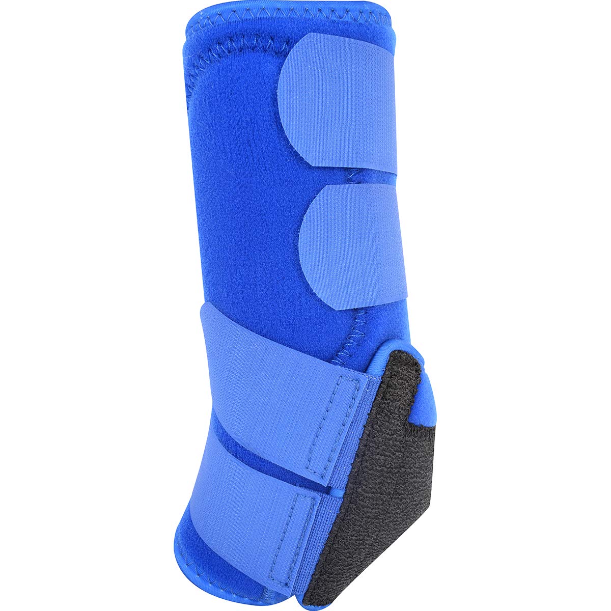 Classic Equine Legacy2 hind boot blue in action demonstrates crossfire protection during maneuvers.