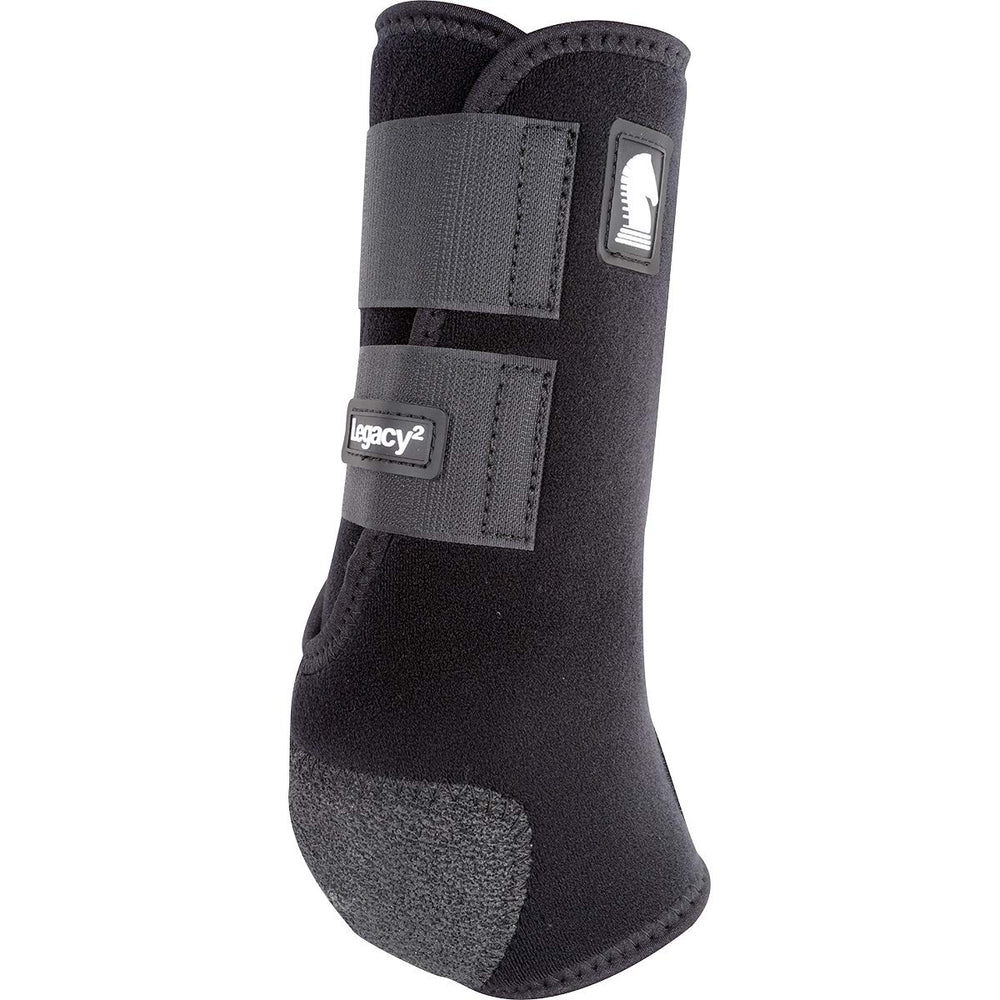 Classic Equine Legacy2 hind boot shock pad in action provides impact protection