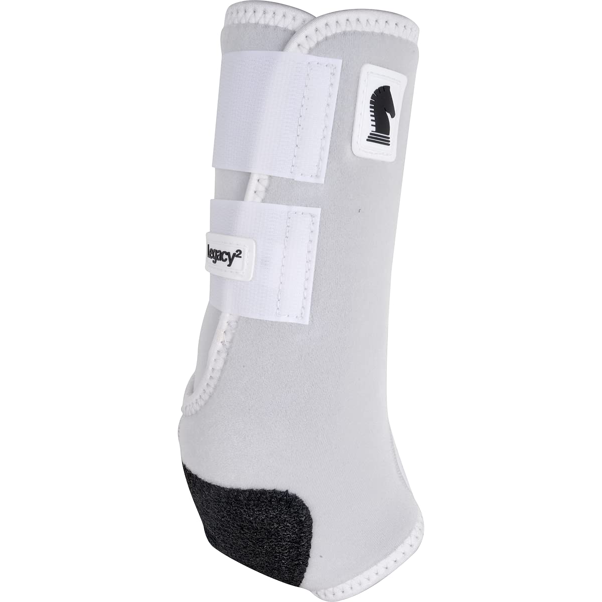 Classic Equine Legacy2 hind boot white side view showing cradle fetlock protection