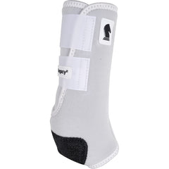 Classic Equine Legacy2 hind boot white side view showing cradle fetlock protection
