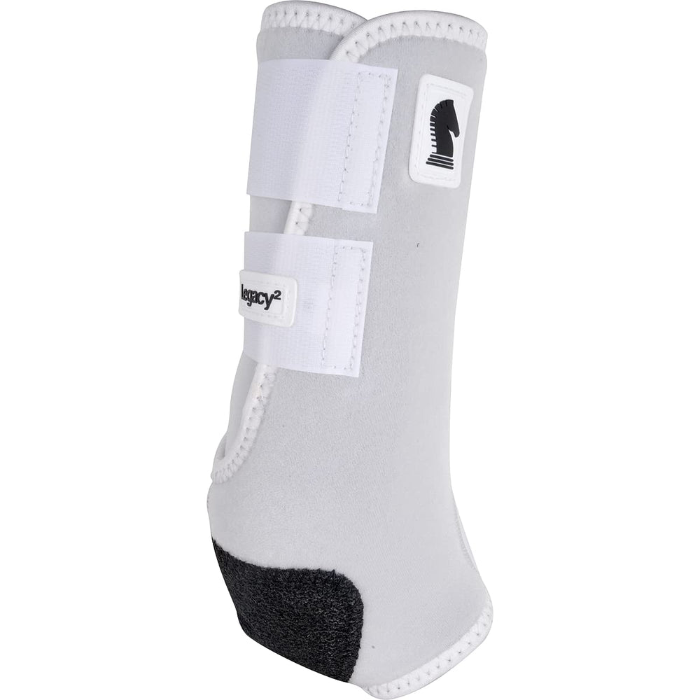 Classic Equine Legacy2 hind boot white X-Large close-up shows cradled fetlock protection for durability