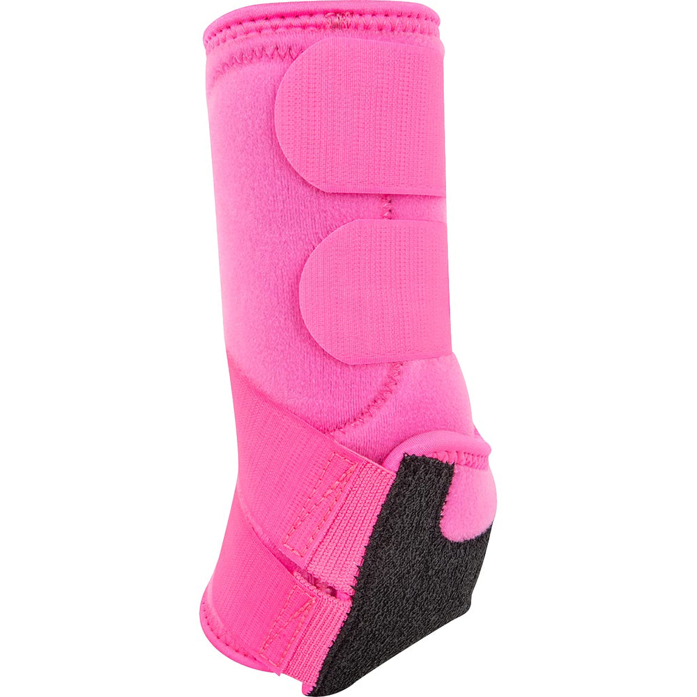 Classic Equine Legacy2 hind boot in motion shows shock-absorbing pad protection for splints