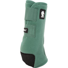 Classic Equine Legacy2 hind boot in spruce, side view showing flexible movement support