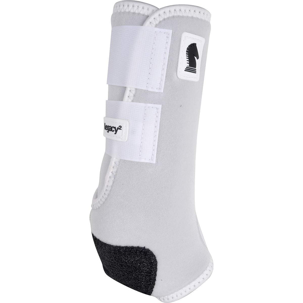 Classic Equine Legacy2 hind boot side angle shows flexibility and natural movement support.