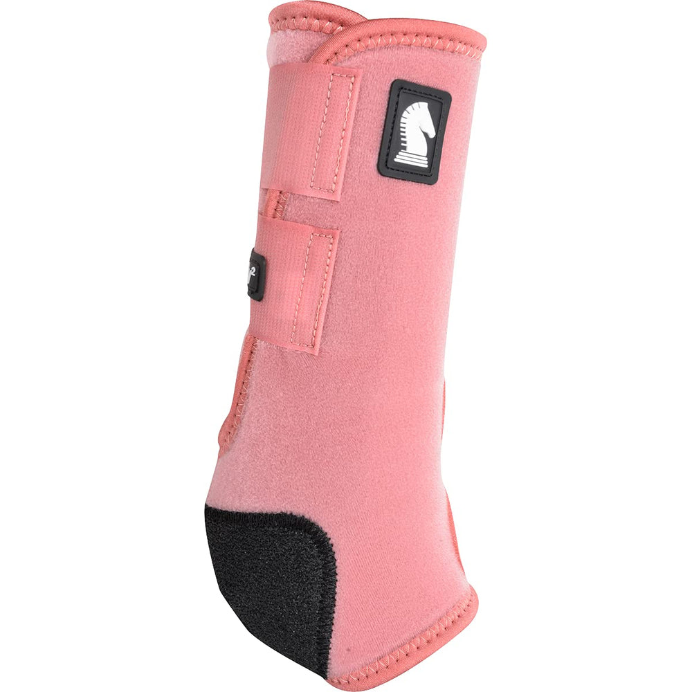 Classic Rope Company Classic Equine Legacy 2 Boots Blush side-profile demonstrates secure round-cut closure for a firm fit.